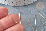 Clou tige tête boule gold filled 14K 25mm, x5 (G7978)