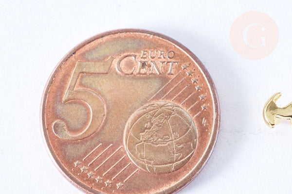 Clous d'oreille Dinosaure parasaurolophus laiton zircon rose avec poussoirs d'oreilles, idées cadeaux femmes fille, la paire (G7920)