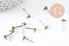 Clous-puces boule boucles oreille laiton brut acier acier inoxydable 4mm,x10 (G1269)