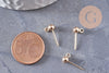 Clous-puces boule boucles oreille laiton doré 18K, x10 (G2914)