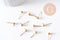Clous puces oreille boule acier 304-316 doréIP inoxydable 14k 4mm, x10 (G10308)