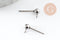 Clous puces oreille boule acier 304 inoxydable platine avec anneau 15mm, x10 (G9646)