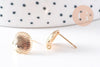 Clous-puces oreille coquillage avec anneau laiton doré 18K 11mm, la paire (G10407)