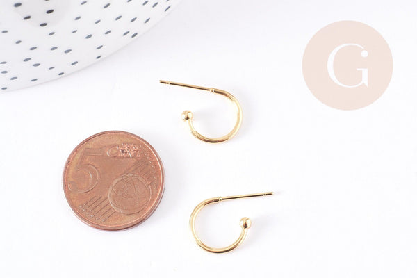 Clous-puces oreille en acier 304 inoxydable 18.5mm, x2 (G5685)