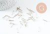 Clous-puces oreille laiton brut acier 3mm, x50 (G1901)