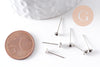 Clous-puces oreille platine avec plateau 4mm, x10 (G2869)