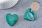 Coeur agate naturelle vert druze 47mm, x1 (G5652)