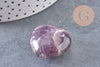 Coeur améthyste Pointe, améthyste naturelle roulée, pierre semi-precieuse, séance lithothérapie, 31mm, x1 G5614
