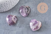 Coeur améthyste Pointe, améthyste naturelle roulée, pierre semi-precieuse, séance lithothérapie, 31mm, x1 G5614