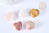 Coeur décoratif pierres naturelles mookaite agate fleur cristal lithothérapie pierre 31mm, x1 (G7170)