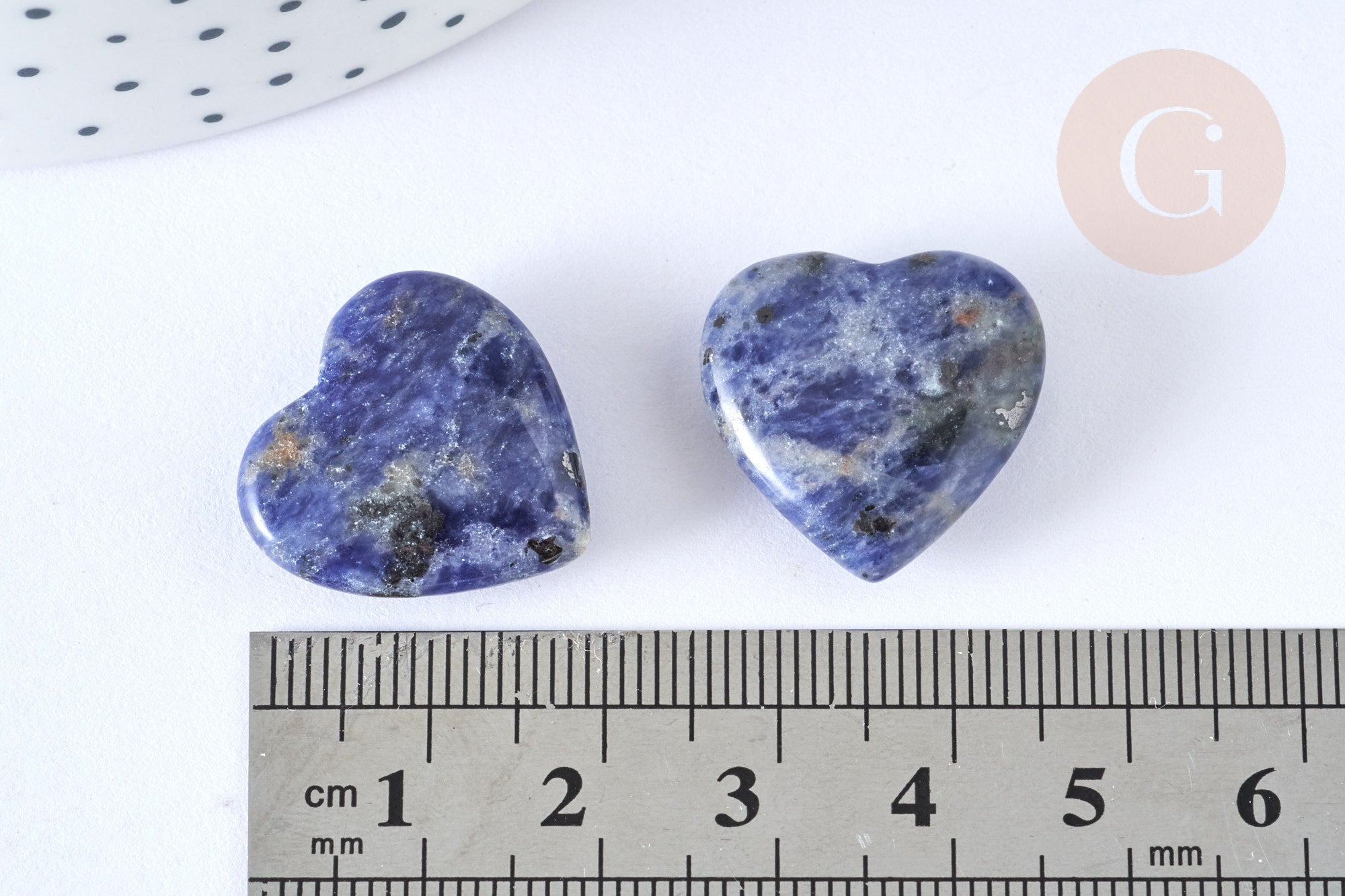 Cœur décoratif sodalite naturelle lithothérapie pierre 20mm, x1 (G7175)