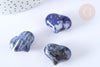 Cœur décoratif sodalite naturelle lithothérapie pierre 25mm, x1 (G7172)