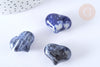 Cœur décoratif sodalite naturelle lithothérapie pierre 25mm, x1 (G7172)