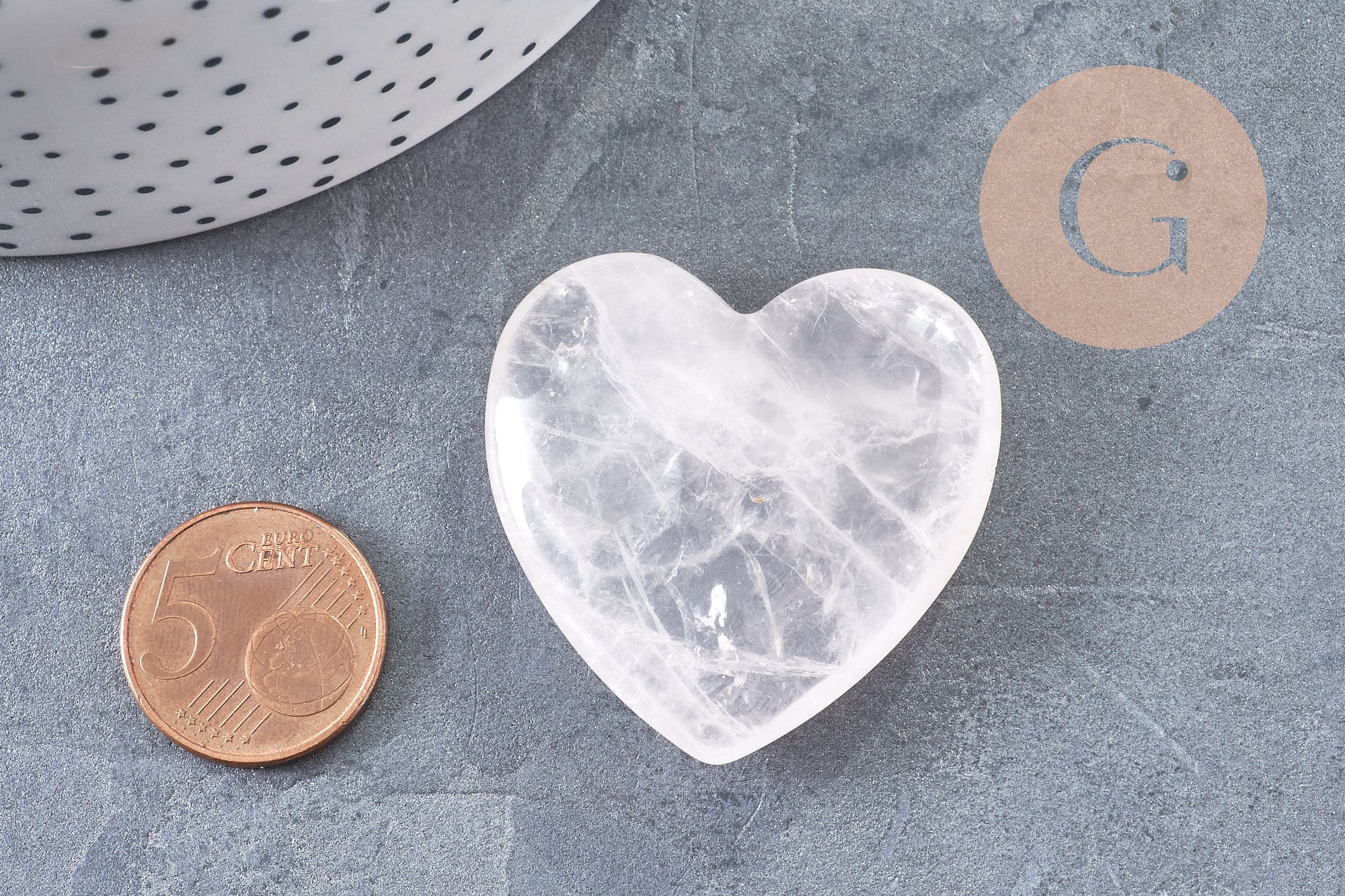 Coeur quartz rose naturel 40mm, x1 (G5611)