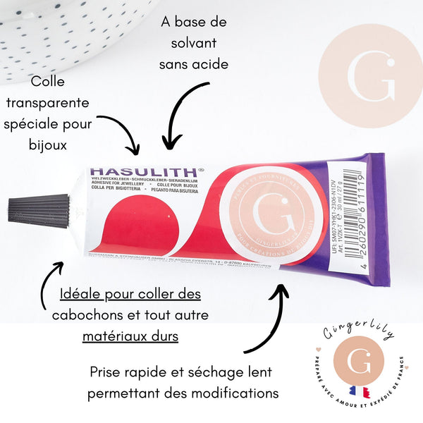 Colle pour bijoux transparente 30ml Hasulith, x1 tube (G8131)
