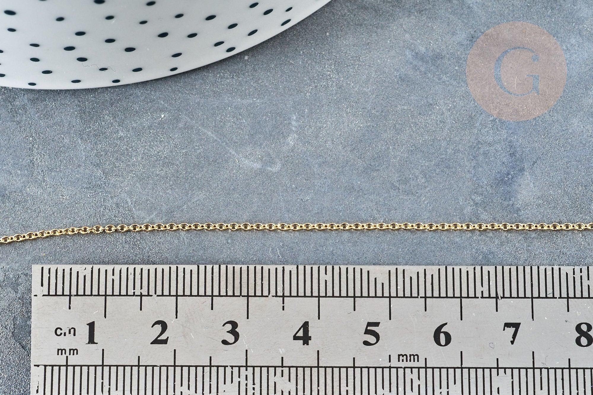 Collier Chaine avec fermoir fine dorée forçat 16K 2.5 microns 1.5mm - 45/50cm x1 (G1898)