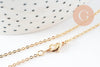 Collier Chaine avec fermoir forçat cuivre dorée 16K 0.5microns collier 1.8mm/45cm, x1 (G5341)