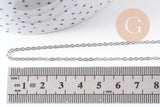 Collier Chaine avec fermoir platine forçat 1.6mm/70cm, x1 (G4782)