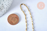 Collier Chaine complète acier dorée 14k fantaisie,collier doré,sans nickel,acier doré,chaine complète,2mm,50cm, x1 G2995