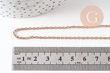 Collier Chaine complète avec fermoir acier inoxydable or rose IP 14k forçat 1.9mm/45cm, x1 (G10612)