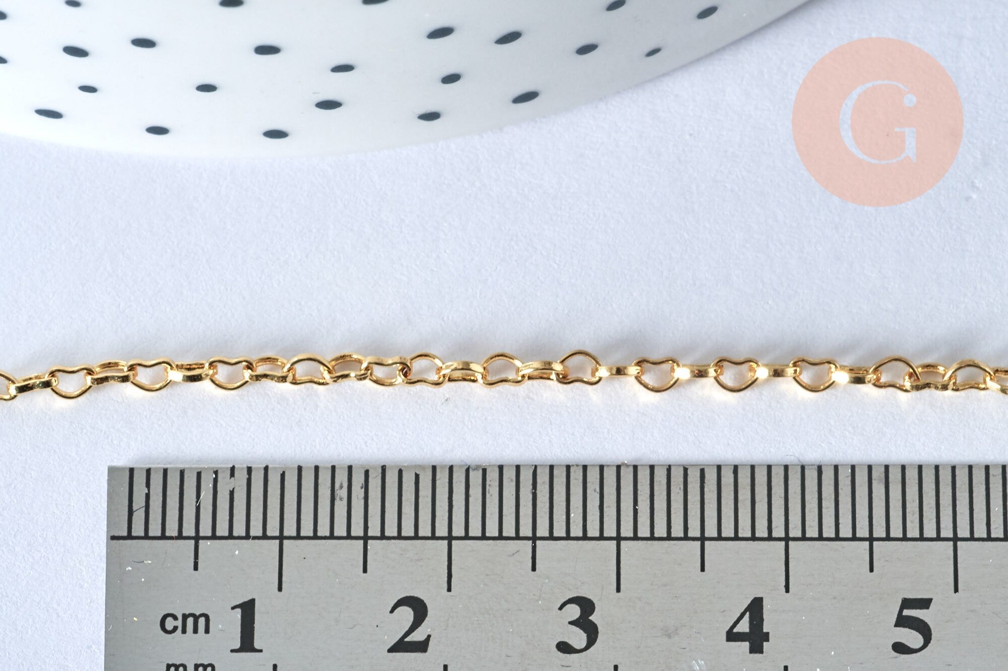 Collier Chaine complète avec fermoir maille coeur laiton doré 1.8x2.4mm/ 46cm, x1 (G5354)