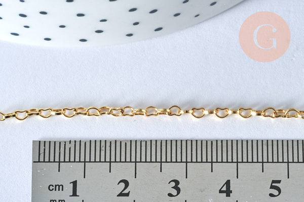 Collier Chaine complète avec fermoir maille coeur laiton doré 1.8x2.4mm/ 46cm, x1 (G5354)