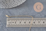 Chaîne fine maille plate gold-filled 14K de 45.7cm avec fermoir, mesurée sur une règle.