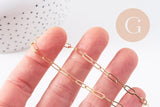 Collier Chaine fine dorée rectangle 16K,chaine plaquée or 2.5 microns, chaine complète,chaine dorée,1.8 mm,43cm, x1 (G1845)