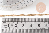 Collier Chaine fine dorée singapour 16K,chaine plaquée or 2.5 microns, chaine collier bijoux, chaine complète,1.8 mm,43cm, x1 G3018