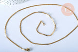 Collier Chaine marine avec fermoir acier 304 inoxydable doré 14k 1.7mm-45cm, x1 (G0156)