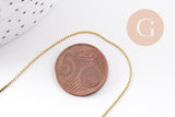 Collier Chaine plate torsadée acier inoxydable doré avec fermoir 0.9mm/45cm, x1 (G10264)