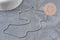 Collier Chaine serpent acier inoxydable platine 2mm/50cm, x1 (G11058)