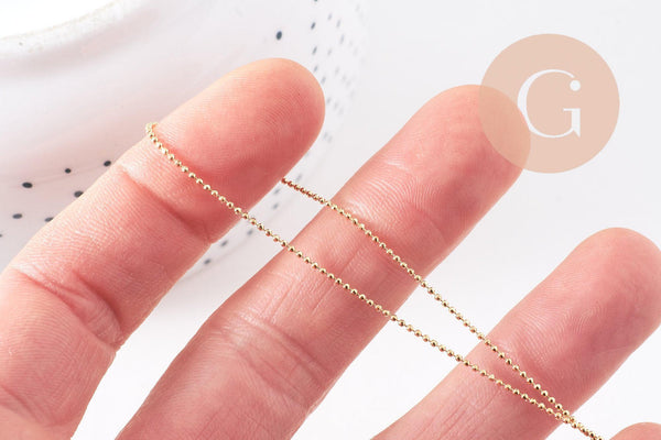 Collier Collier chaîne fine dorée boule 16K 2.5 microns – 45 cm, x1 (G0637)