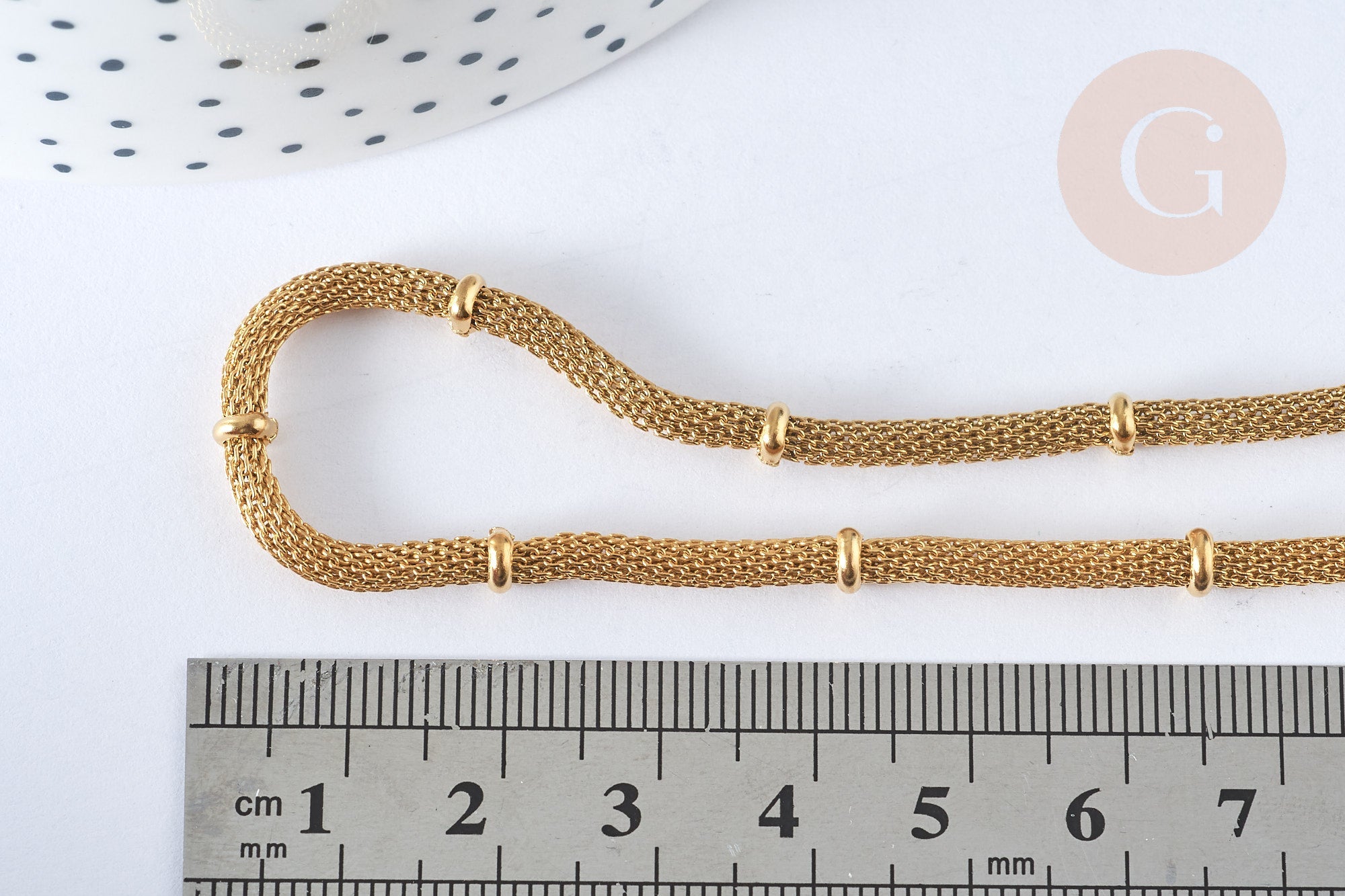 Collier Collier acier inoxydable doré 18k maille mesh 5mm, x1 (G7019)