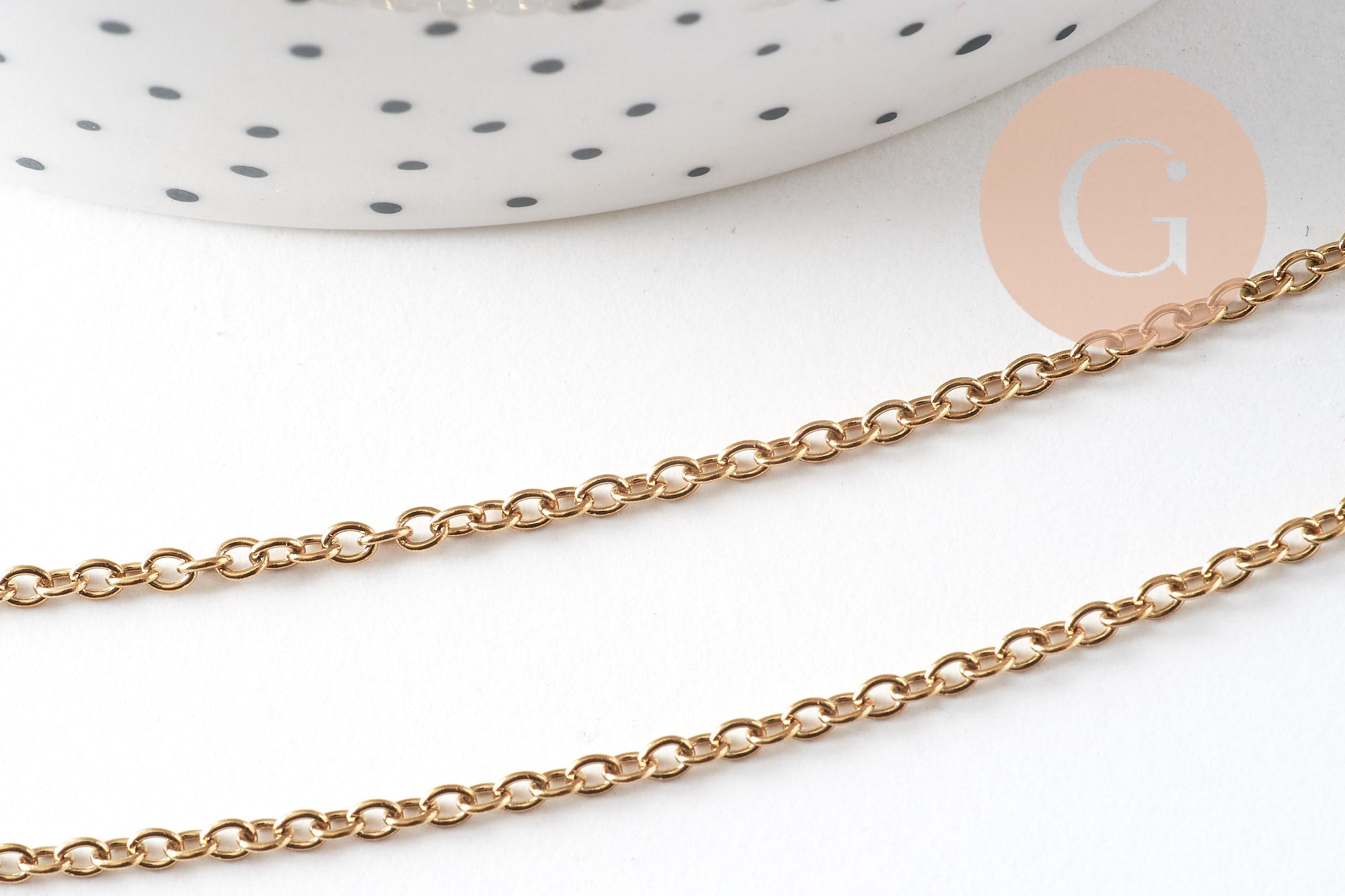 Collier chaine avec fermoir acier 304 inoxydable doré IP 14k forçat 1.9mm/45cm,x1 (G2088)