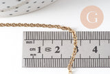 Collier chaine avec fermoir acier 304 inoxydable doré IP 14k forçat 1.9mm/45cm,x1 (G2088)