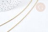 Collier chaine avec fermoir maille forçat acier inoxydable 304 doré PVD 1.5mm/45cm, x1 (G8778)