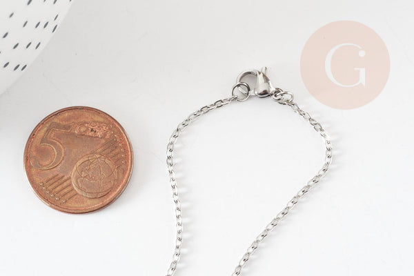 Collier chaine forçat acier inoxydable 1.5mm/45cm, x1 G9302