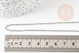 Collier collier chaine forçat acier inoxydable platine 1.5mm/45cm, x1 (G9302)