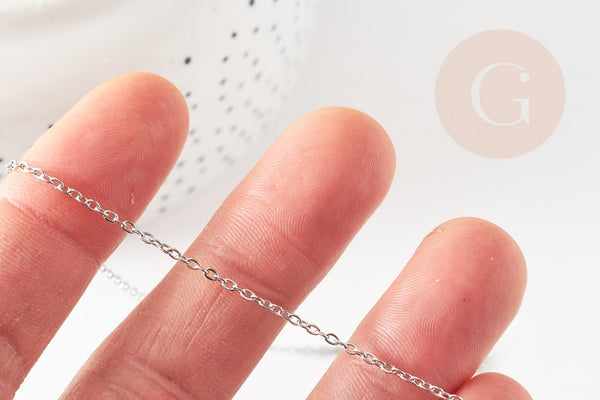 Collier chaine forçat acier inoxydable 1.5mm/45cm, x1 G9302