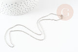 Collier collier chaine forçat acier inoxydable platine 1.5mm/45cm, x1 (G9302)