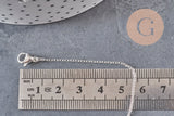 Necklace, mariner chain, stainless steel, silver-plated, 1.5mm/40cm, x1 VALID