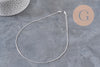 Necklace, mariner chain, stainless steel, silver-plated, 1.5mm/40cm, x1 VALID
