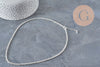 Cadena forzada de acero inoxidable plateado 4mm/45.5cm + extensión, x1 (G11202)