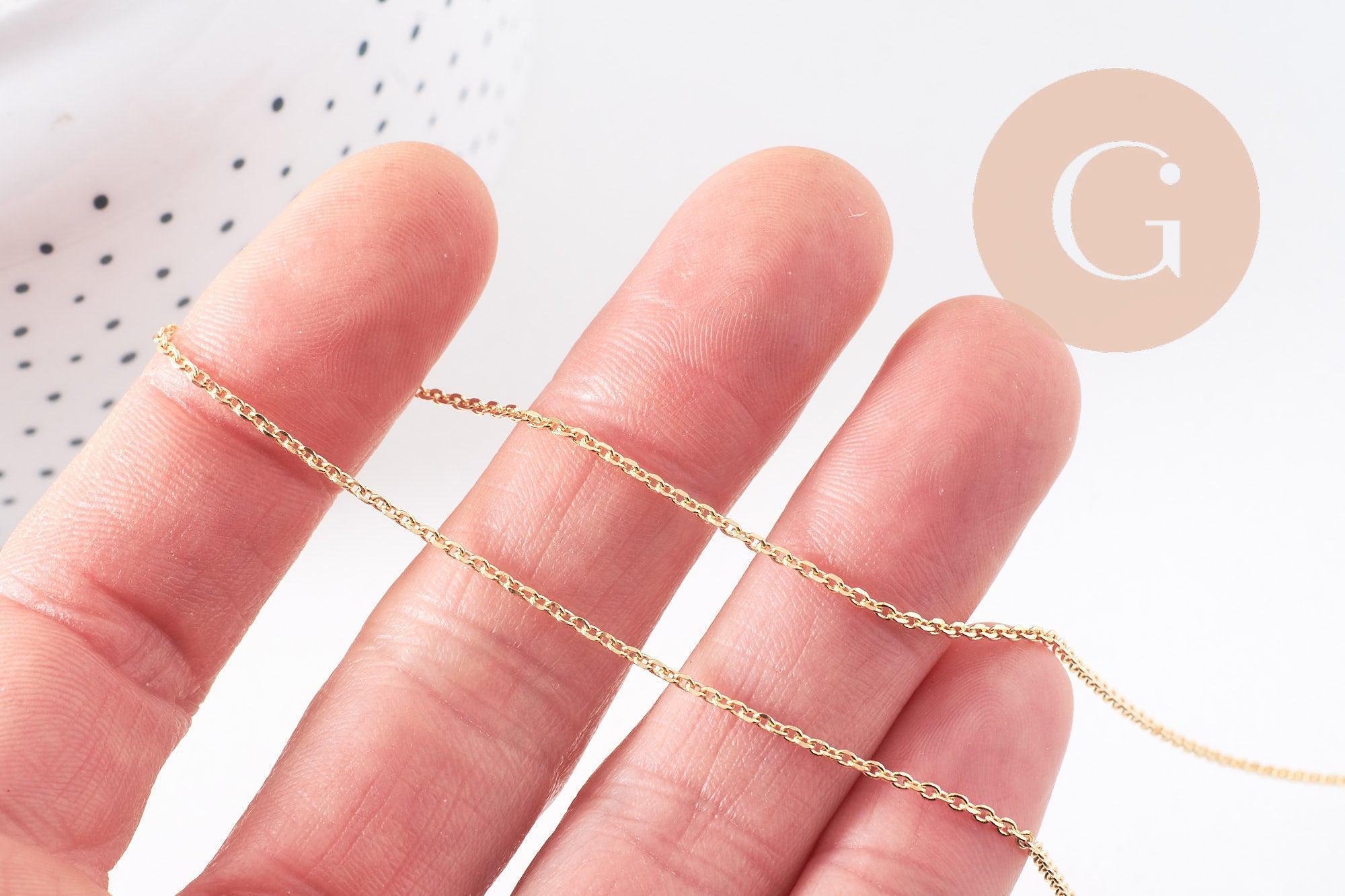Collier chaine forçat dorée 16K 2.5microns 1.8mm/45cm, x1 (G1452)