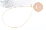 Collier chaine forçat dorée 16K 2.5microns 1.8mm/45cm, x1 (G1452)