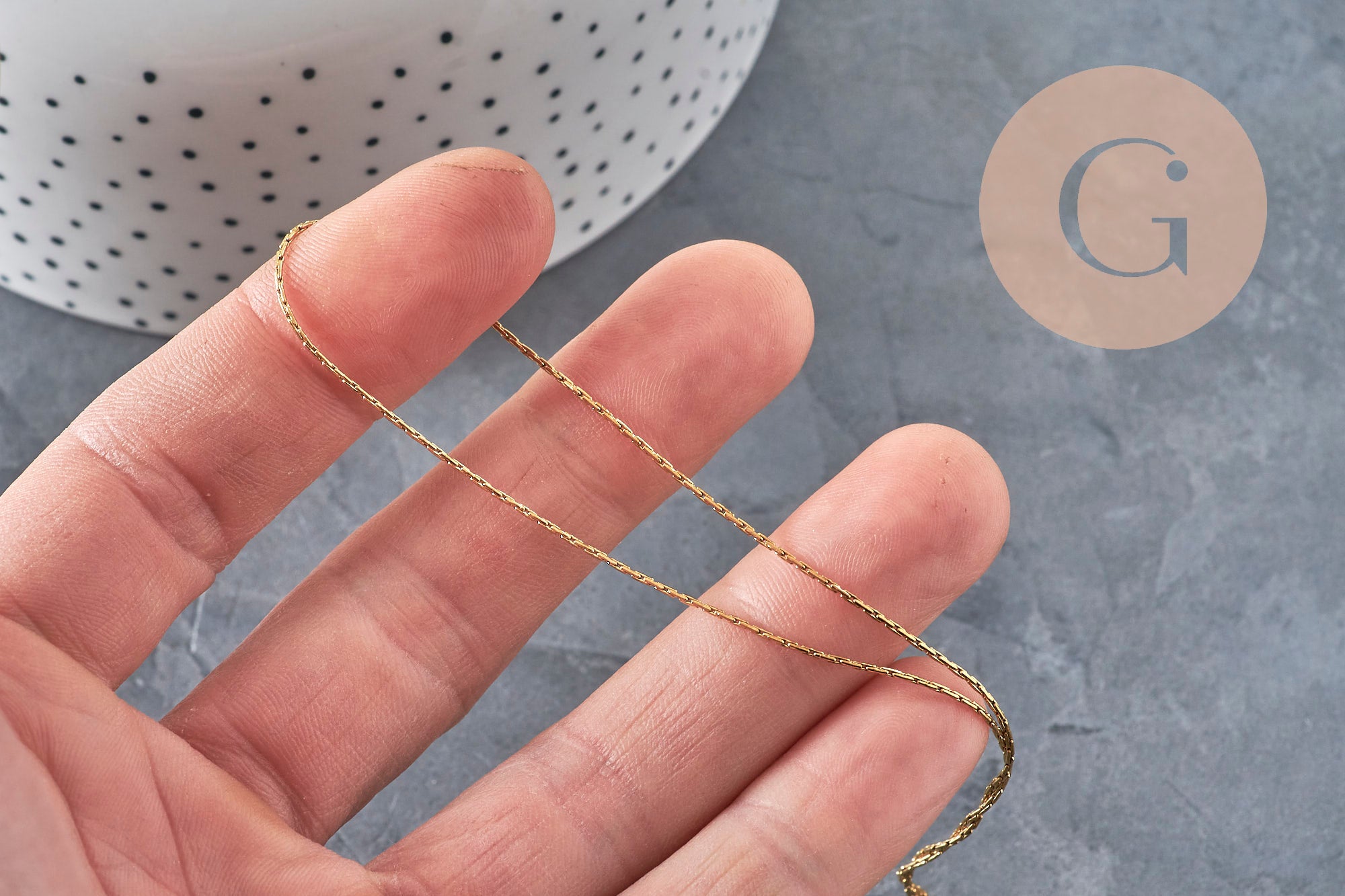 Adjustable snake chain necklace, 304 stainless steel, gold IP plated, 0.8mm/51cm, x1 (G11258)