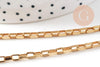 Collier complète avec fermoir acier 304 inoxydable doré 18k maille rectangle 5x2.5mm/45cm, x1 (G2994)