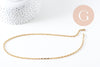 Collier complète avec fermoir acier 304 inoxydable doré 18k maille rectangle 5x2.5mm/45cm, x1 (G2994)