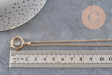 Collar con relicario redondo portafotos de cristal, latón chapado en oro de 18 quilates, x1 (G11087)